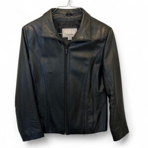 VTG Wilsons Genuine Leather Maxima Jacket Womens L Black Y2K Streetwear Mob Wife